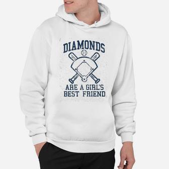 Diamonds Are A Girls Best Friend Funny Cute Baseball For Ladies Hoodie | Crazezy