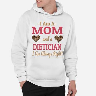 Dietician Mom Leopard Print Hearts Cute Funny Saying Gift Hoodie | Crazezy
