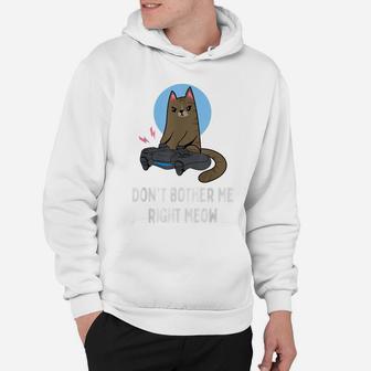 Don't Bother Me Right Meow - Funny Video Gamer & Cat Lover Hoodie | Crazezy