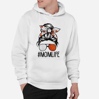 Dy Mom Life Volleyball Basketball Mothers Day Messy Bun Hoodie | Crazezy