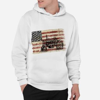 Farming Patriotic American Usa Flag Antique Tractor Sweatshirt Hoodie | Crazezy UK