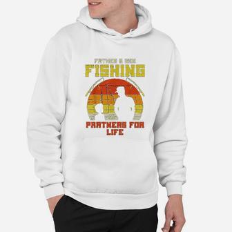 Father Son Fishing Partners For Life Retro Matching Dad Gift Hoodie | Crazezy DE