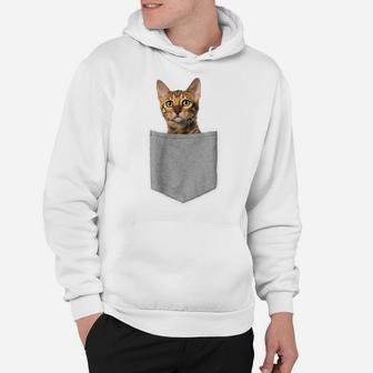 Funny Bengal Cat In Pocket Cute Kitty Lover Gifts Hoodie | Crazezy