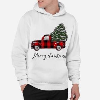 Funny Buffalo Plaid Red Truck Christmas Tree Shirt Hoodie | Crazezy DE