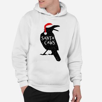 Funny Crow Christmas Gift - Santa Caws Black Bird Sweatshirt Hoodie | Crazezy