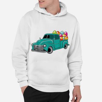 Funny Easter Egg Vintage Truck Boys Teens Kids Hoodie | Crazezy