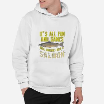 Funny Salmon Fishing Freshwater Saltwater Fish Gift Hoodie | Crazezy AU
