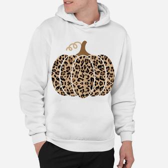 Funny Thanksgiving Gift For Wife Woman Pumpkin Leopard Print Hoodie | Crazezy