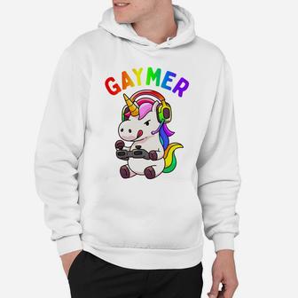 Gaymer Gay Pride Flag Lgbt Gamer Lgbtq Gaming Unicorn Gift Sweatshirt Hoodie | Crazezy