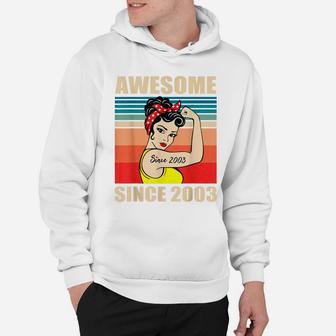 Gift For 18 Year Old Women Vintage 18Th Birthday 2003 Woman Hoodie | Crazezy