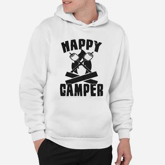 Happy Camper Funny Camping Cool Hiking Graphic Vintage Hoodie | Crazezy AU