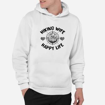 Hiking Wife Happy Life Funny Camping Hoodie | Crazezy UK