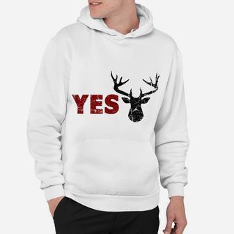 Husband Deer Yes Dear Hunting Pun Happy Wife Funny Hoodie | Crazezy