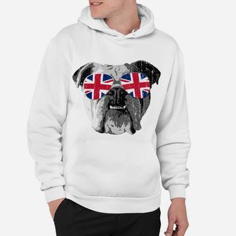 I Love London English Bulldog Uk Flag Sunglasses Souvenir Sweatshirt Hoodie | Crazezy UK