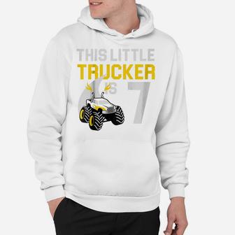 Kids 7Th Birthday Girls Monster Truck Cool 7 Year Old Hoodie | Crazezy