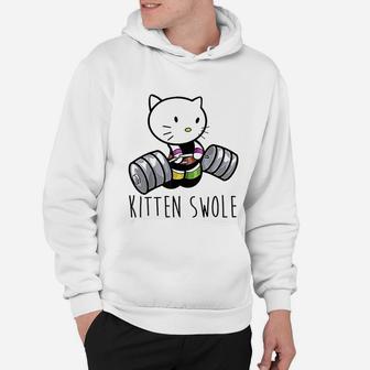 Kitten Swole Cat Powerlifting Weightlifting Gym Hoodie | Crazezy CA