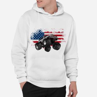 Monster Truck American Flag USA Patriotic Hoodie | Crazezy DE