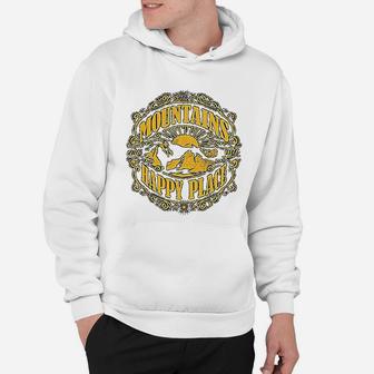 Mountains Are My Happy Place Cool Vintage Hiking Camping Hoodie | Crazezy AU