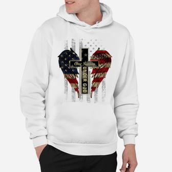 One Nation Under God Distressed Flag, Patriotic Christian, Hoodie | Crazezy