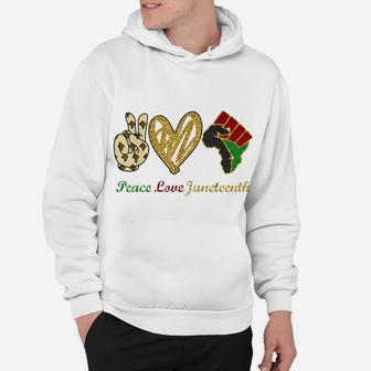Peace Love Juneteenth Black Pride Freedom Independence Day Hoodie | Crazezy