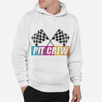 Pit Crew Race Car Party Checkered Flag Car Racing Party Gift Hoodie | Crazezy
