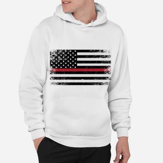 Proud Grandma Of A Firefighter Family Thin Red Line Flag Sweatshirt Hoodie | Crazezy