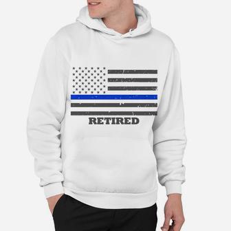 Retired Police Officer Sweatshirt - Thin Blue Line Flag Hoodie | Crazezy CA