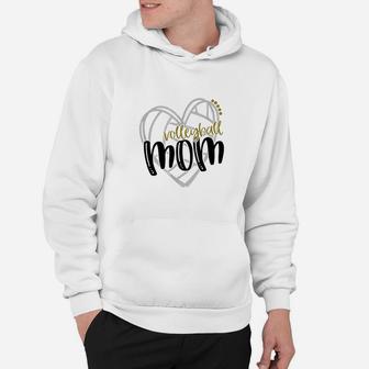 Volleyball Mom Volleyball Heart Cute Design Hoodie | Crazezy