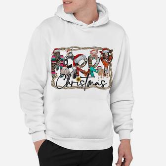 Western Country Farm Animals Cow Merry Christmas Cows Pigs Hoodie | Crazezy AU