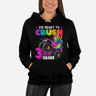 3Rd Grade Unicorn Monster Truck Back To School Gift Girls Women Hoodie | Crazezy UK