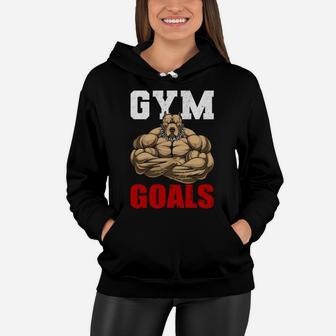 A Strongest Gymer Gets Gym Goals Women Hoodie | Crazezy UK