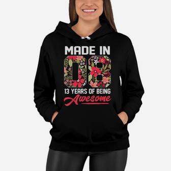 Born In 2008 13 Years Old 13Th Birthday Gift For Girls Women Women Hoodie | Crazezy