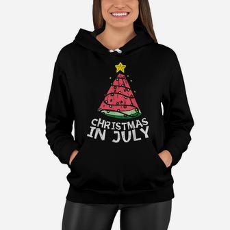 Christmas In July Watermelon Xmas Tree Summer Men Women Kids Women Hoodie | Crazezy