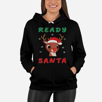 Christmas Rudolph Red Nose Reindeer Kids Gift Sweatshirt Women Hoodie | Crazezy