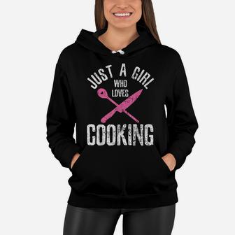Cook Just A Girl Who Loves Cooking Chef Vintage Women Hoodie | Crazezy AU