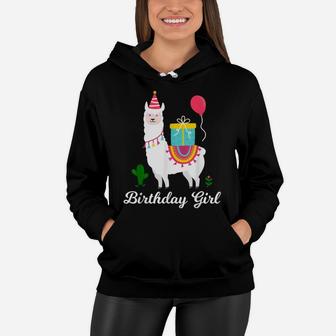 Cool Cute Alpaca Llama Cactus Girls Birthday Party Animal Women Hoodie | Crazezy UK