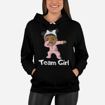 Gender Reveal Party Team Girl Cute Dabbing Black Baby Tee Women Hoodie | Crazezy