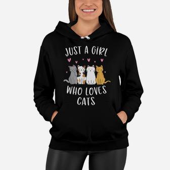 Just A Girl Who Loves Cats Cute Cat Lover Women Hoodie | Crazezy AU