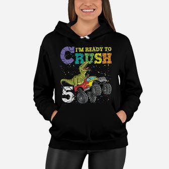 Kids 5 Years Old 5Th Birthday Dinosaur Trex Shirt Boy Girl Gifts Women Hoodie | Crazezy CA