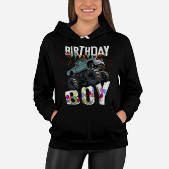 Kids Boys Monster Truck Tshirt Birthday Party Boy Gift Shirt Women Hoodie | Crazezy CA