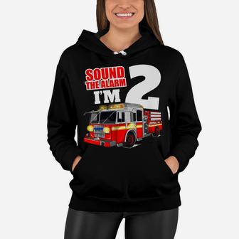 Kids Fire Truck 2Nd Birthday T Shirt 2 Boy Toddler Firefighter Women Hoodie | Crazezy UK