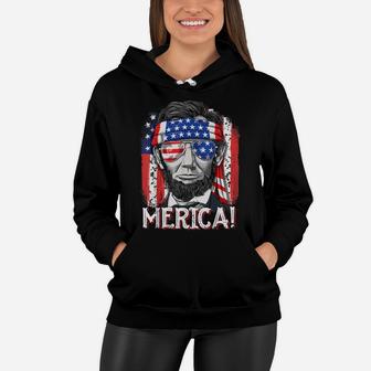 Lincoln 4Th Of July Boys Kids Men Merica American Flag Gifts Women Hoodie | Crazezy CA
