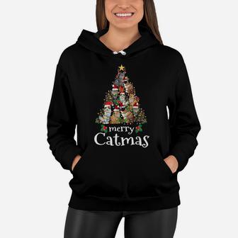 Merry Catmas Xmas Gift Men Women Kids Funny Cat Christmas Women Hoodie | Crazezy