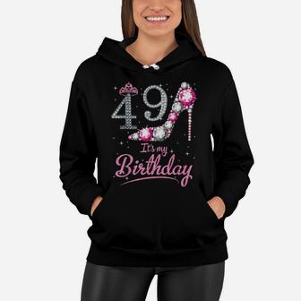 Queen 49 Years Old It's My Birthday Vintage Retro Girl Shirt Women Hoodie | Crazezy