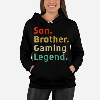 Son Brother Gaming Legend Gamer Gifts For Teen Boys Gaming Women Hoodie | Crazezy UK