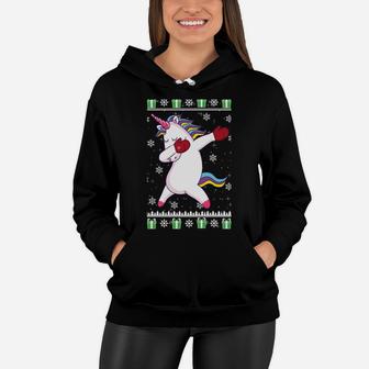 Ugly Christmas Style Dabbing Unicorn Funny Gifts Kids Girls Sweatshirt Women Hoodie | Crazezy