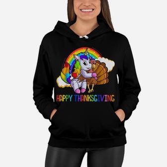 Unicorn Thanksgiving Shirt For Girls Pilgrim Cute Turkey Women Hoodie | Crazezy
