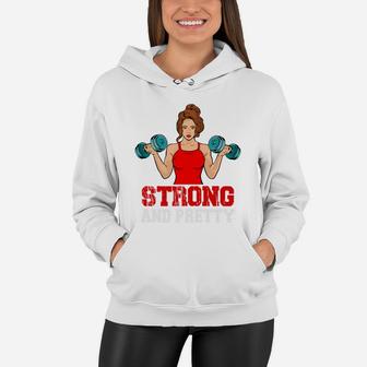 A Strong And Pretty Gymnastic Girl With Dumbbell Women Hoodie | Crazezy CA