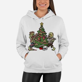 Christmas Zombie Shirt Kids Christmas Tree Gift Men Zombies Women Hoodie | Crazezy