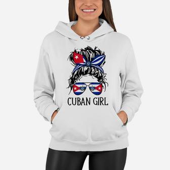 Cuban Girl Messy Hair Cuba Flag Coat Of Arms Women Hoodie | Crazezy DE